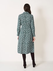 Crew Clothing Green Victoria Ditsy Floral Print Shirt Dress - Image 2 of 5