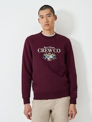 Crew Clothing Red Embroidered Flag Graphic Print Sweatshirt - Image 1 of 5