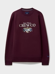 Crew Clothing Red Embroidered Flag Graphic Print Sweatshirt - Image 5 of 5