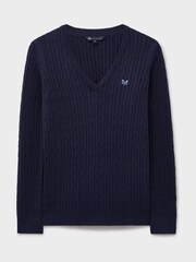 Crew Clothing V-Neck Heritage Cable Knit Jumper - Imagem 5 de 5