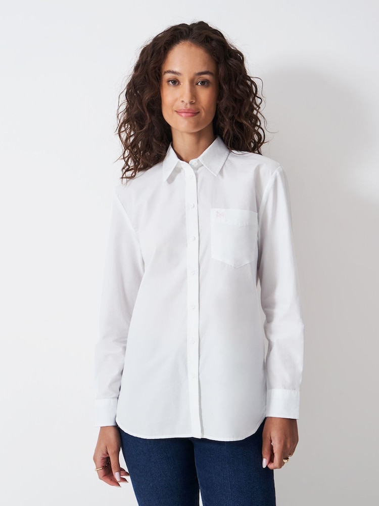 Crew Clothing White Cotton Poplin Shirt - Image 1 of 5