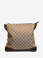 Sign of the Times GG Canvas Messenger Brown Bag - Image 2 of 8