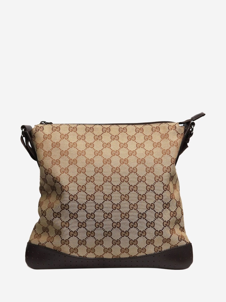 Sign of the Times GG Canvas Messenger Brown Bag - Image 2 of 8
