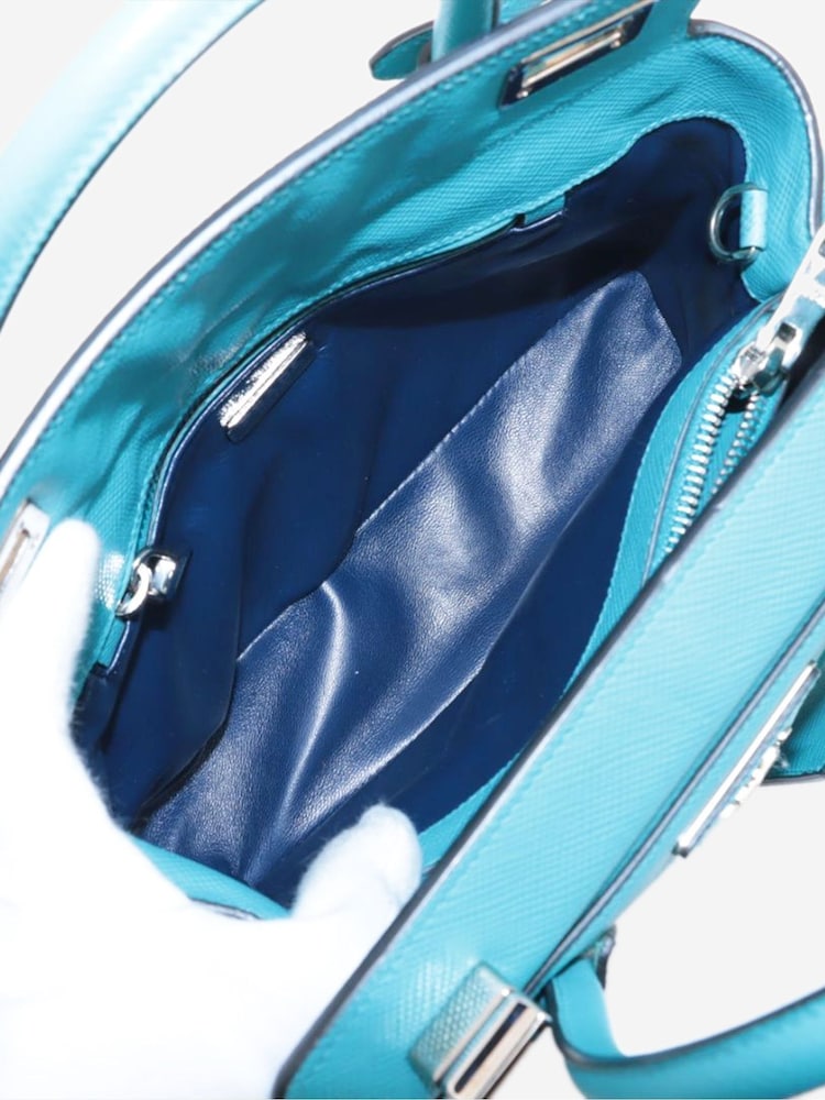 Sign of the Times Blue Saffiano Leather 2Way Bag - Image 10 of 10