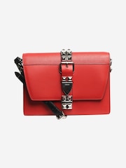 Sign of the Times Red Elektra Spiked Leather Bag - Image 2 of 8
