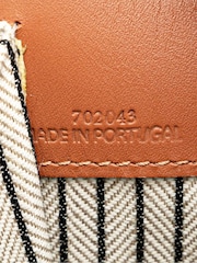 Sign of the Times Metallic Multicolour Striped Wool And Leather Tote Bag - Image 10 of 10