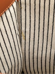 Sign of the Times Metallic Multicolour Striped Wool And Leather Tote Bag - Image 9 of 10