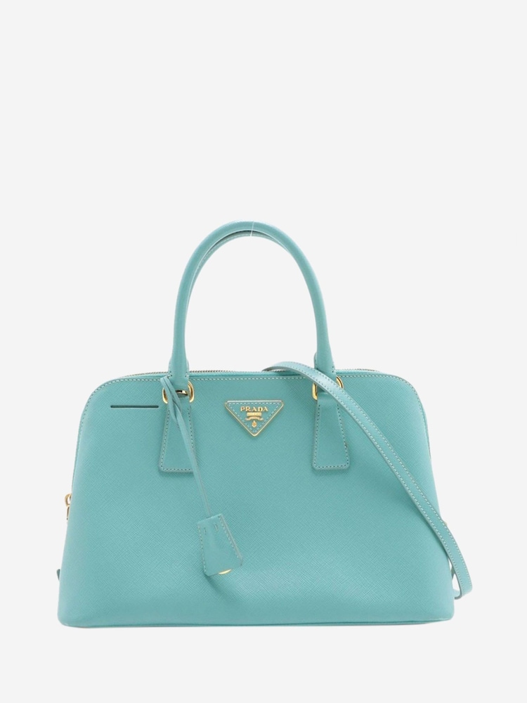 Sign of the Times Blue Turquoise Saffiano Lux Leather 2Way Bag - Image 1 of 10
