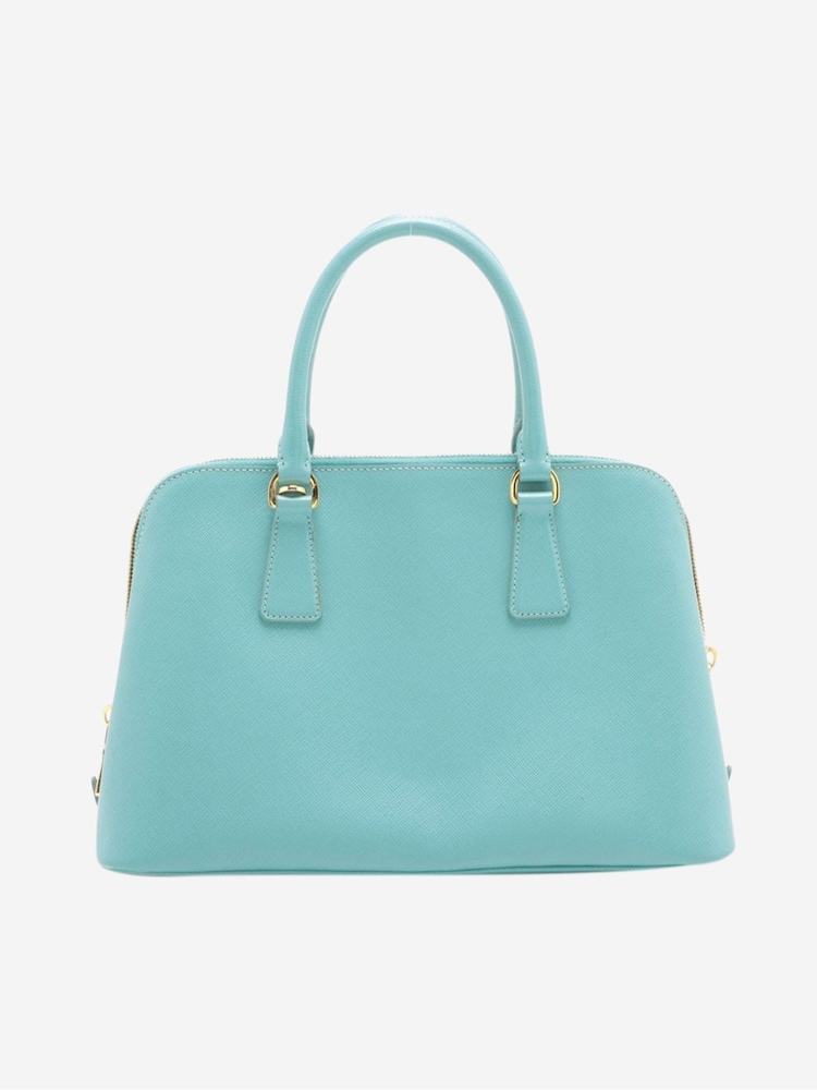 Sign of the Times Blue Turquoise Saffiano Lux Leather 2Way Bag - Image 2 of 10
