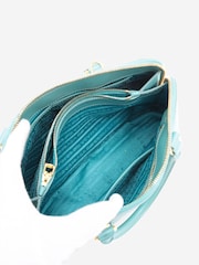 Sign of the Times Blue Turquoise Saffiano Lux Leather 2Way Bag - Image 3 of 10