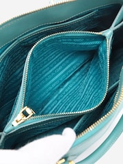 Sign of the Times Blue Turquoise Saffiano Lux Leather 2Way Bag - Image 5 of 10