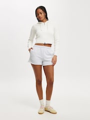 Cotton On Grey Classic Fleece Mini Shorts - Image 6 of 6