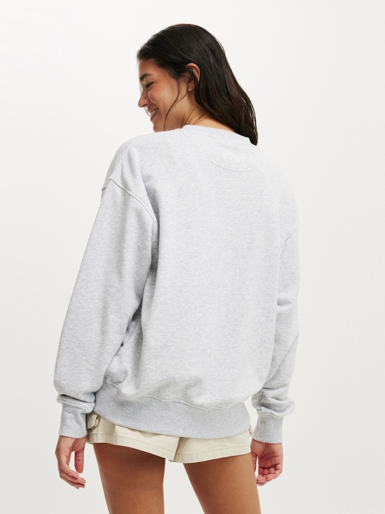 Cotton On Grey Classic Graphic Print Crew Sweatshirt - Image 2 of 4