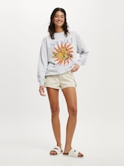Cotton On Grey Classic Graphic Print Crew Sweatshirt - Image 4 of 4