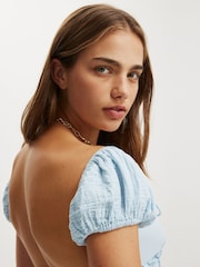 Cotton On Blue Charlie Open Back Mini Sundress - Image 5 of 5