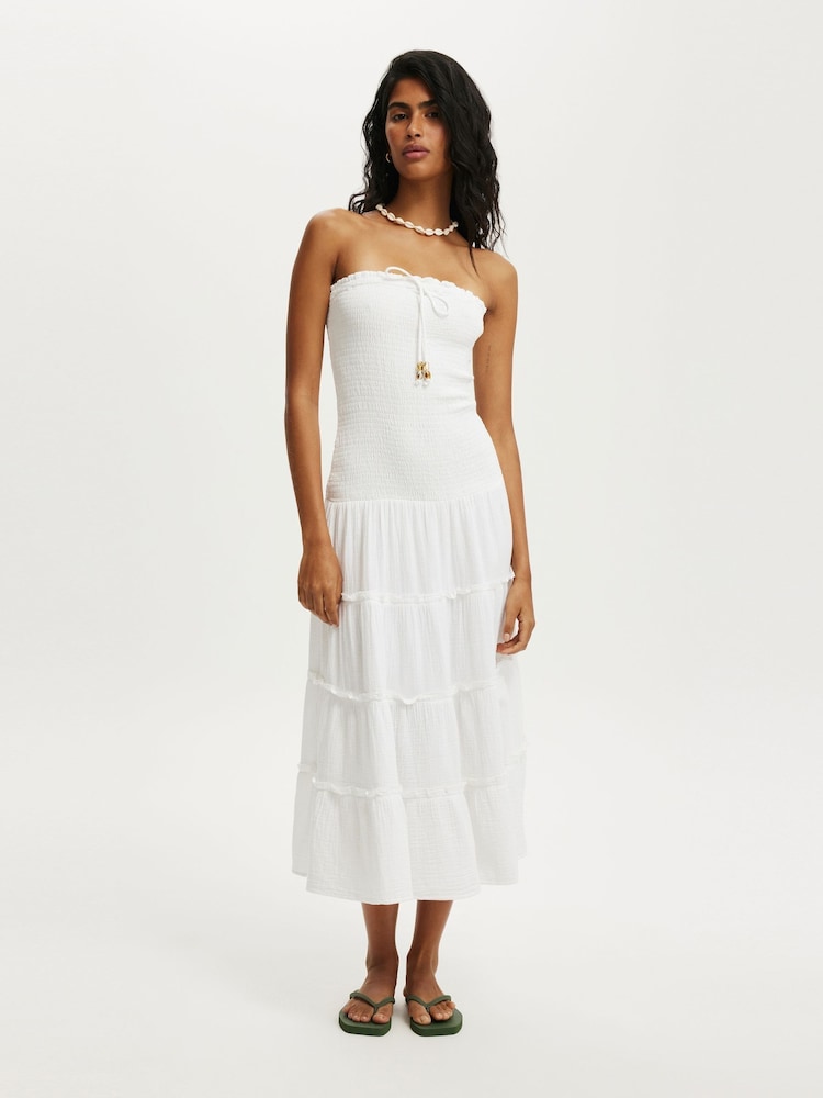 Cotton On White Jet Set Sleeveless Maxi Dress - Image 1 of 5 Cotton On White Jet Set Sleeveless Maxi Dress - Image 1 of 5