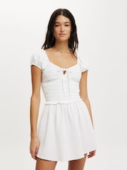 Cotton On White Charlie Open Back Mini Sundress - Image 1 of 4