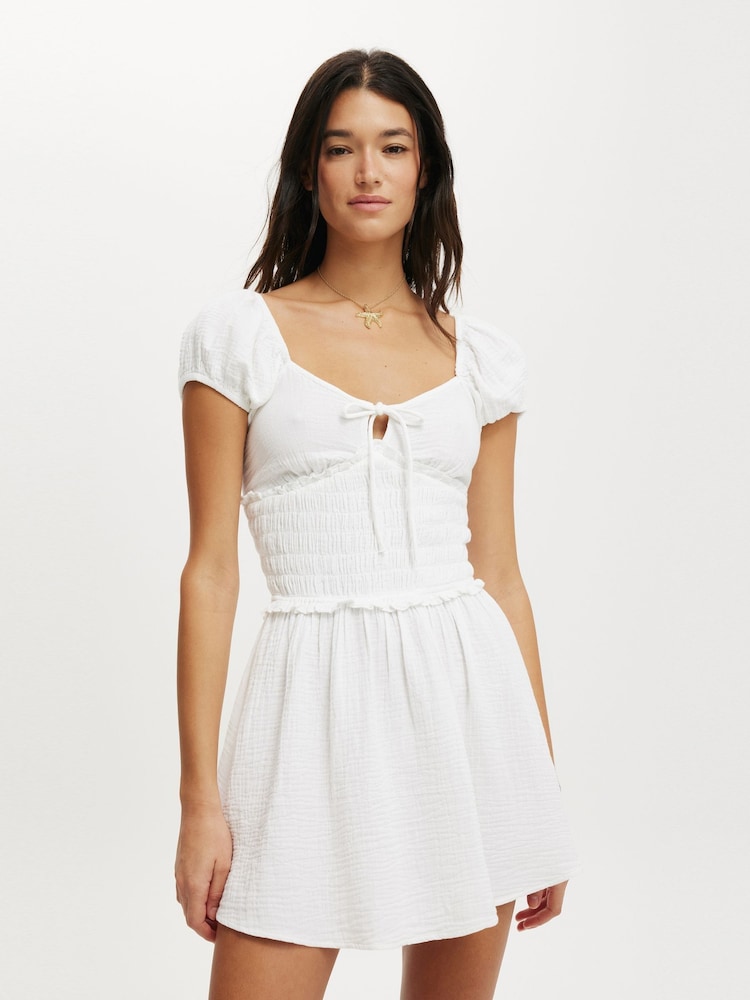 Cotton On White Charlie Open Back Mini Sundress - Image 1 of 4 Cotton On White Charlie Open Back Mini Sundress - Image 1 of 4