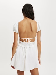 Cotton On White Charlie Open Back Mini Sundress - Image 2 of 4