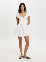 Cotton On White Charlie Open Back Mini Sundress - Image 3 of 4