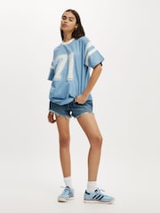 Cotton On Blue Oversized Graphic Print T-Shirt - Image 4 of 4