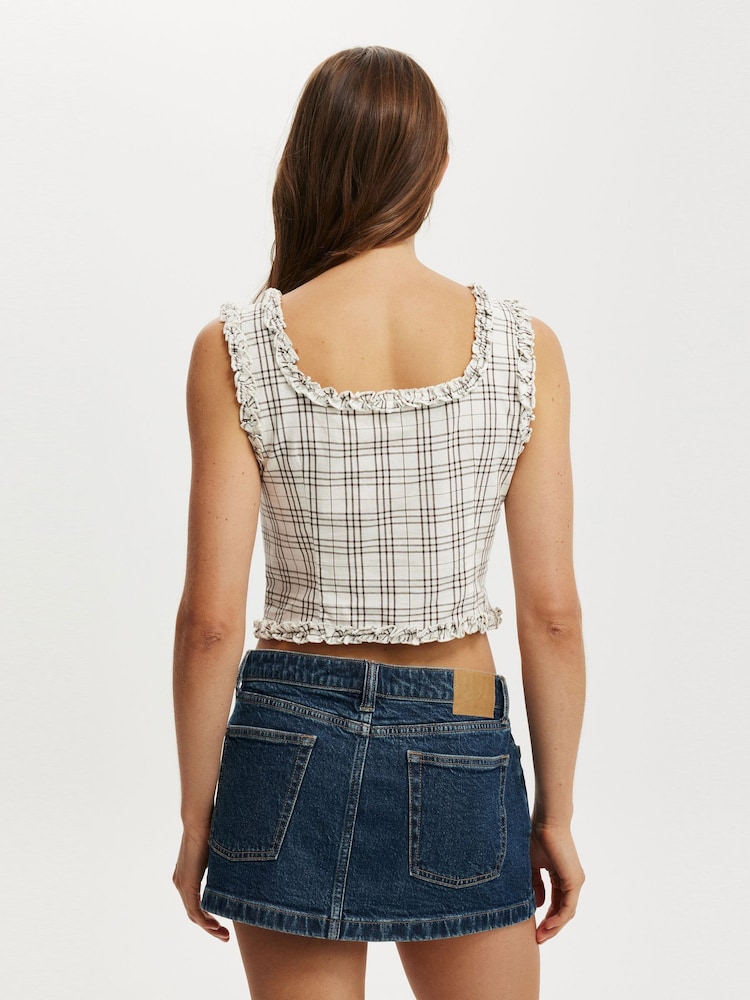 Cotton On Brown Emily Ruffle Top - Image 2 of 3