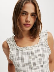 Cotton On Brown Emily Ruffle Top - Image 3 of 3