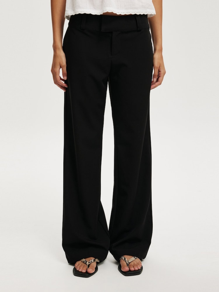 Cotton On Black Lola Low Rise Suit Trousers - Image 1 of 5
