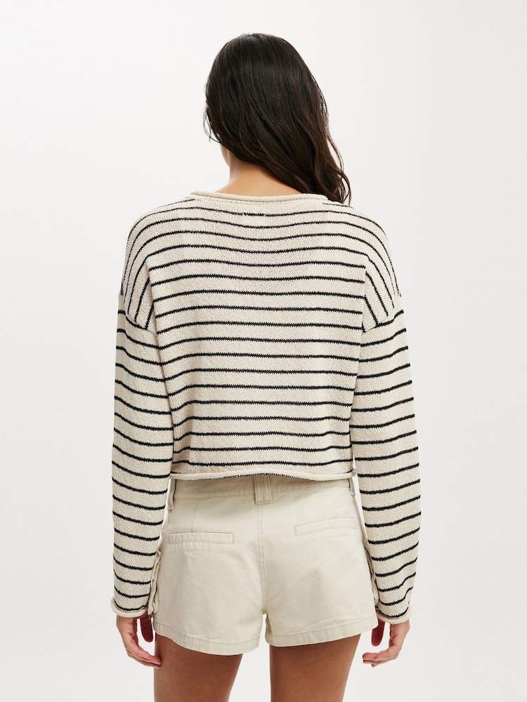Natural - Cotton On Long Sleeve Boat Neck Knit Jumper - Imagem 2 de 4