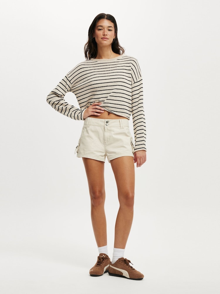 Natural - Cotton On Long Sleeve Boat Neck Knit Jumper - Imagem 4 de 4