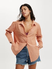 Cotton On Natural Haven Long Sleeve Shirt - Image 1 of 4