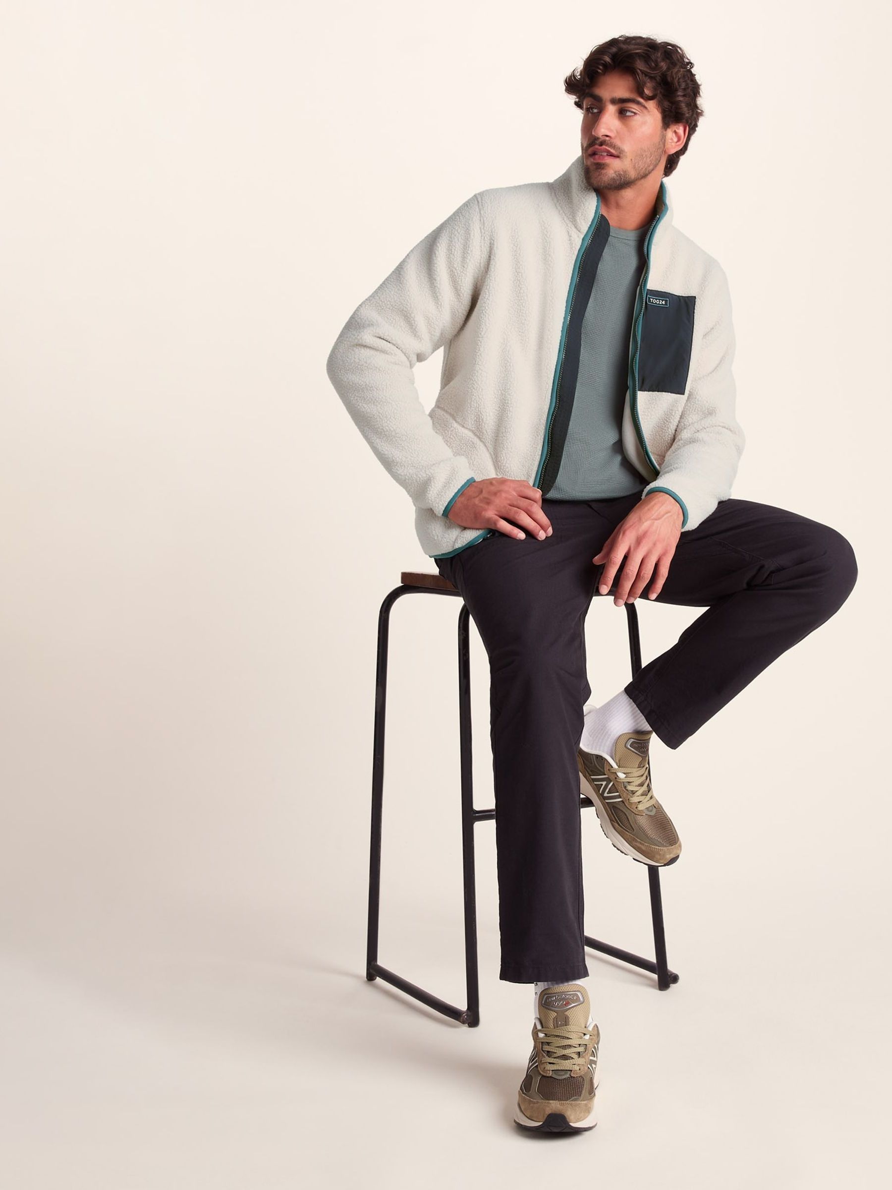 Buy Tog 24 Cream Mens Cameron Sherpa Fleece from Next USA