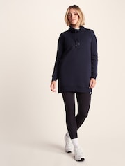 Tog 24 Blue Womens Drakeford Longline Funnel Neck Sweater - Image 1 of 7