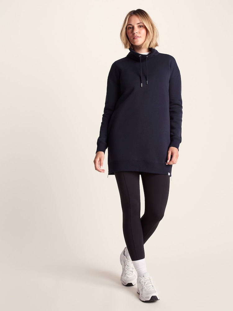 Tog 24 Blue Womens Drakeford Longline Funnel Neck Sweater - Image 1 of 7