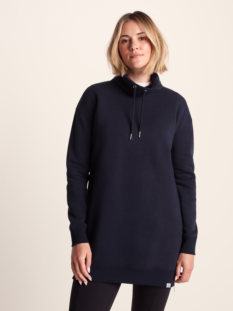 Tog 24 Blue Womens Drakeford Longline Funnel Neck Sweater - Image 2 of 7