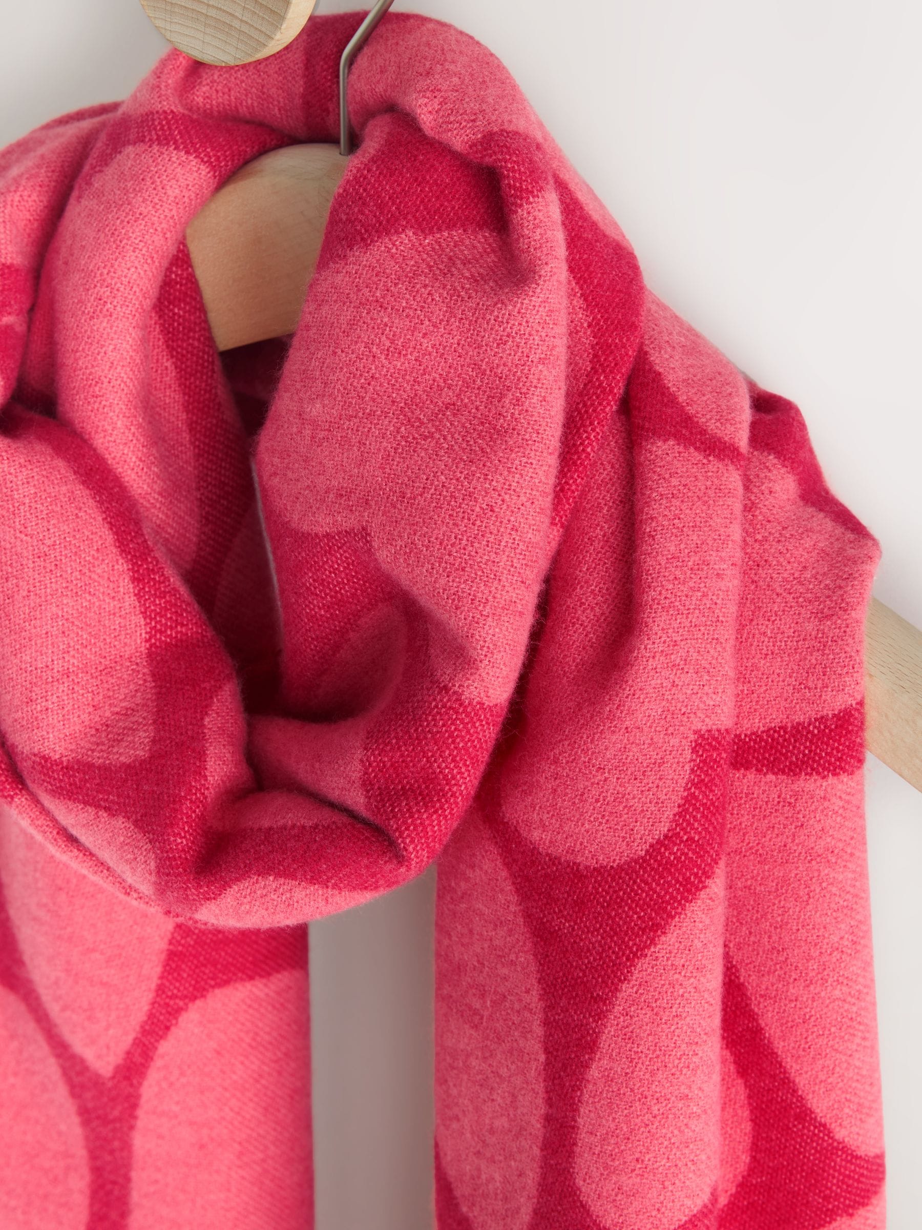 Buy Red/Pink Heart Print Midweight Scarf from Next USA