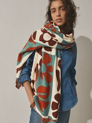 Brown/Cream Midweight Patchwork Scarf - Image 1 of 6