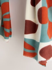 Brown/Cream Midweight Patchwork Scarf - Image 5 of 6