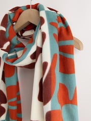 Brown/Cream Midweight Patchwork Scarf - Image 6 of 6