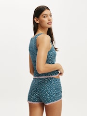 Azul - Cotton On Rib Lace Ruched Tank - Imagem 2 de 5