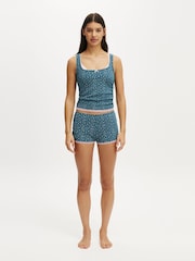 Azul - Cotton On Rib Lace Ruched Tank - Imagem 3 de 5