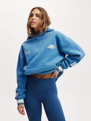 Cotton On Blue Plush Premium Graphic Print Hoodie - Image 1 of 5