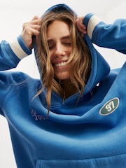 Cotton On Blue Plush Premium Graphic Print Hoodie - Image 3 of 5