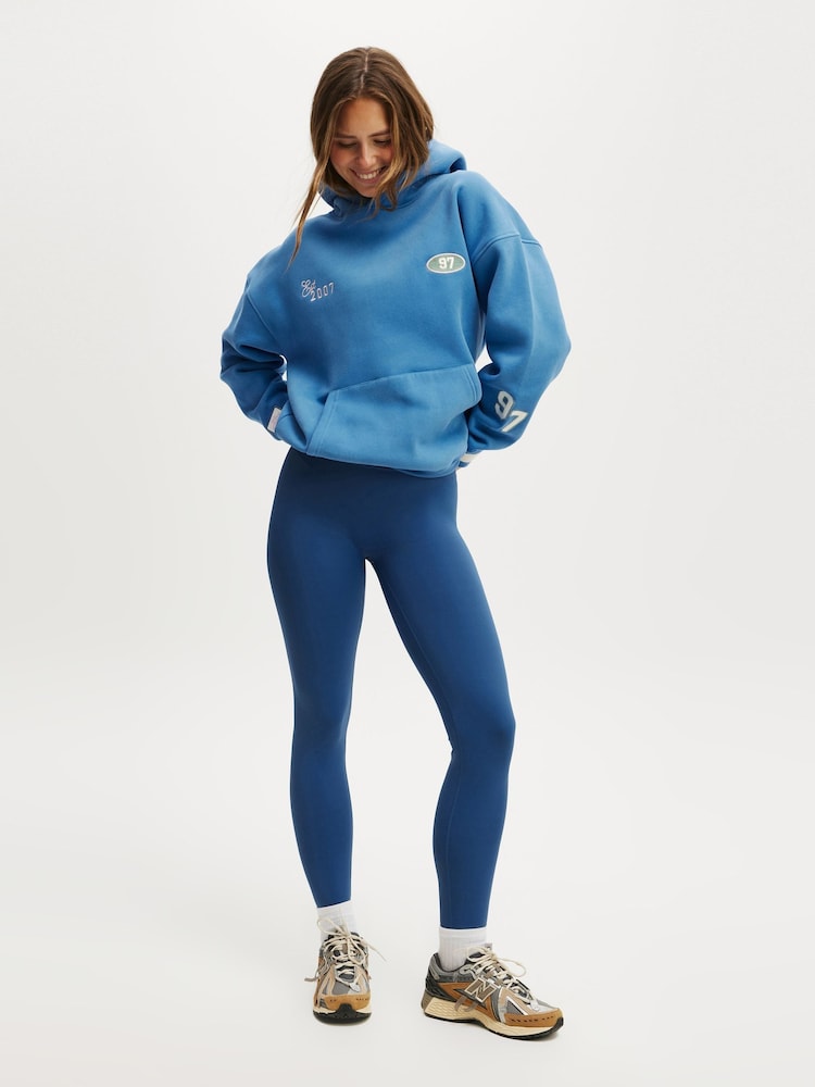 Cotton On Blue Plush Premium Graphic Print Hoodie - Image 5 of 5