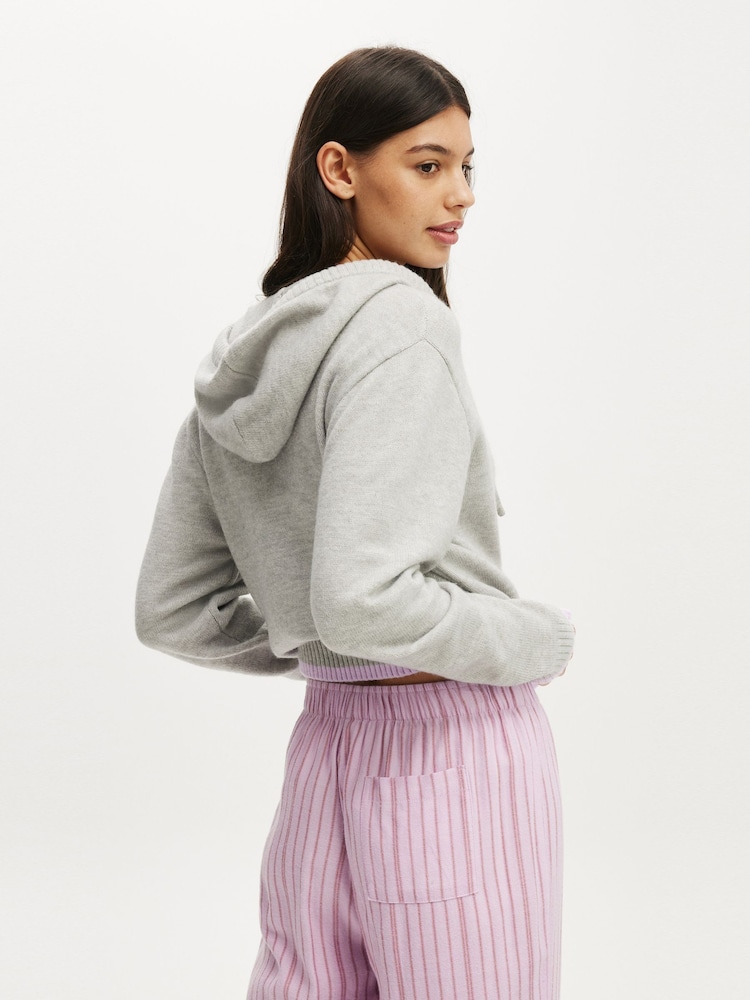 Cotton On Grey Hooded Button Up Hoodie - Image 2 of 5