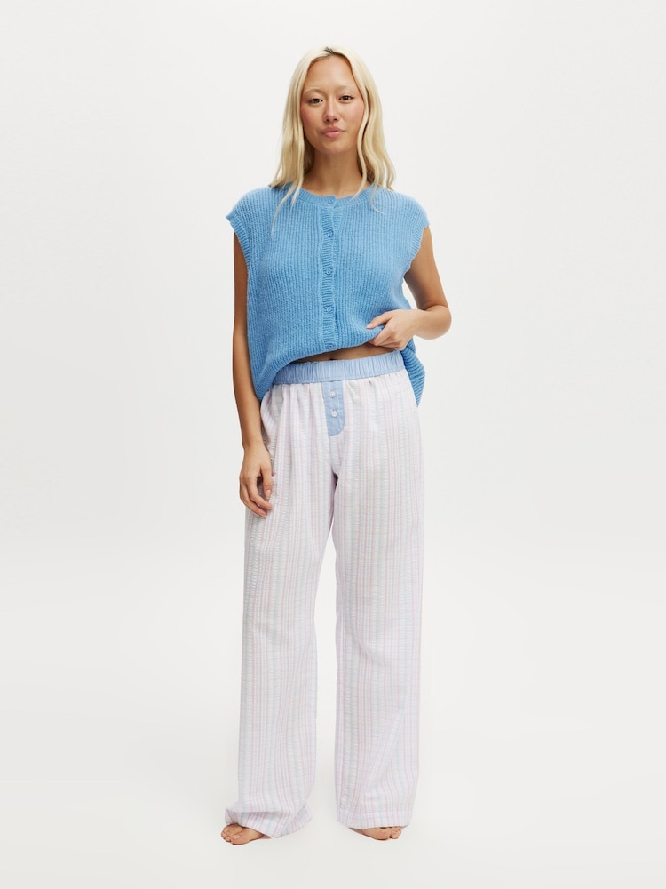 Cotton On Blue Knit Button Up Vest - Image 5 of 5 Cotton On Blue Knit Button Up Vest - Image 5 of 5