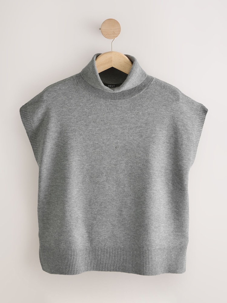 Grey Tank Roll Neck Cover-Up - Image 1 of 3