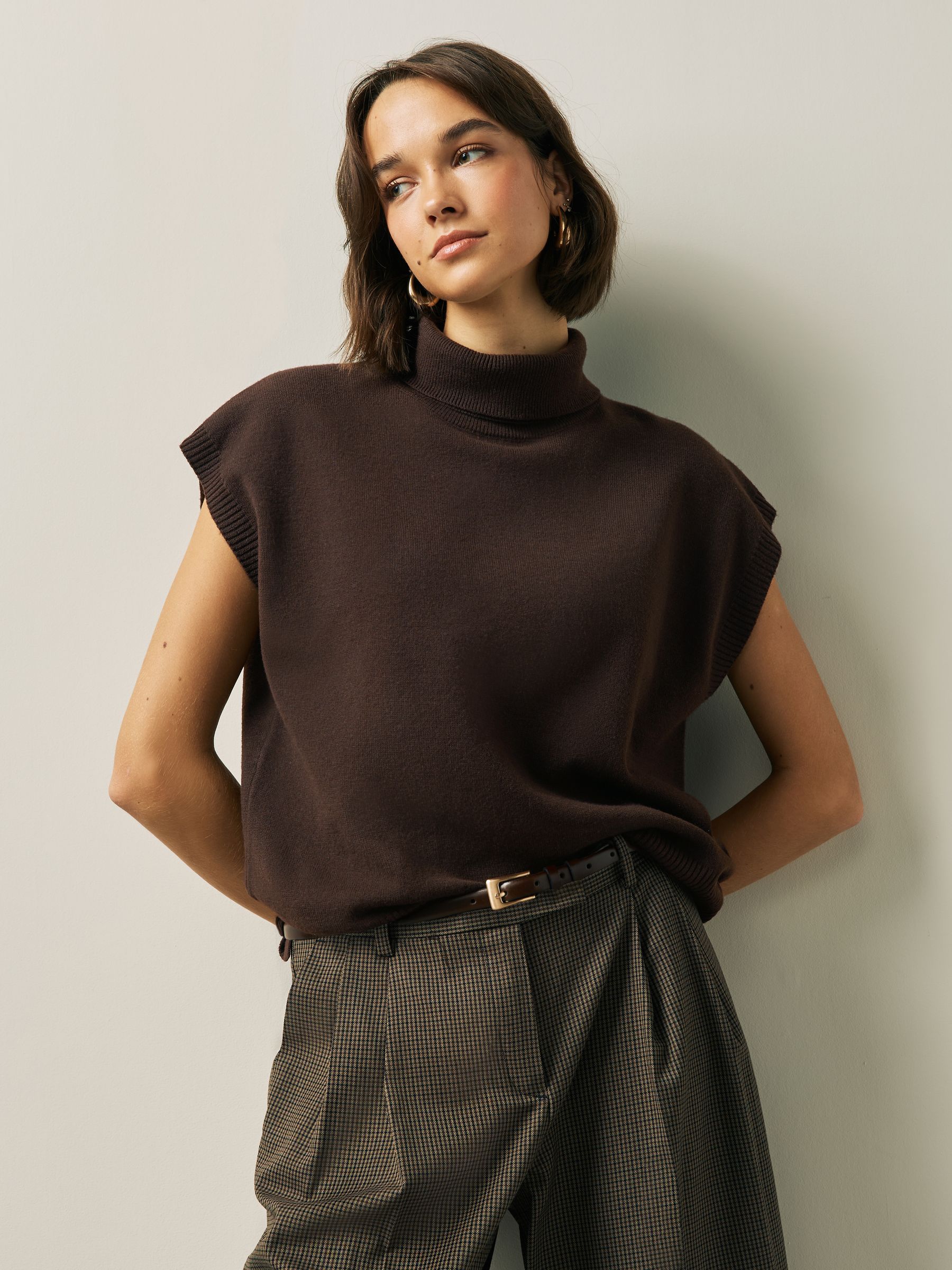 Buy Chocolate Brown Tank Roll Neck Cover-Up from Next USA