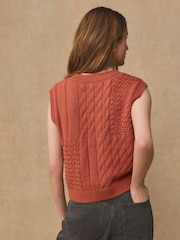 Rust Brown Cable Knit Tank - Image 3 of 7