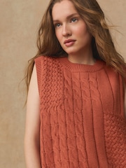 Rust Brown Cable Knit Tank - Image 4 of 7